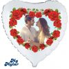 Palloncini cuore stampa foto rose rosse amore