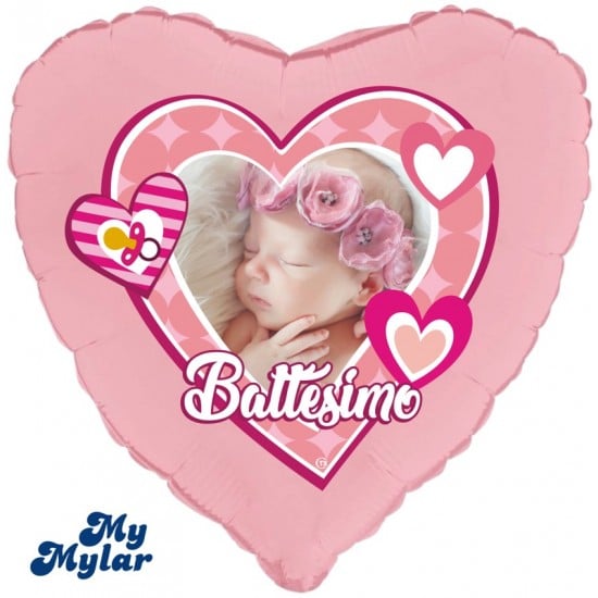 Palloncini Battesimo personalizzati Mylar Bimba Foto + Nome